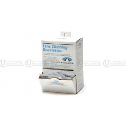 100 Individually packaged Lens Cleaning Towelettes in a box